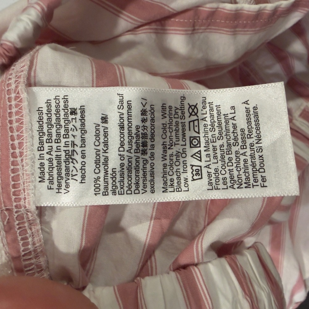 J. Crew Pink White Stripe Pajama Pants Lounge Sleepwear Women's XXL Elastic - Picture 6 of 7